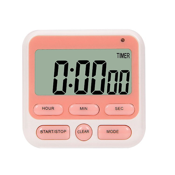 1 stk. sort digital køkkentimer med stort LCD-display, justerbar