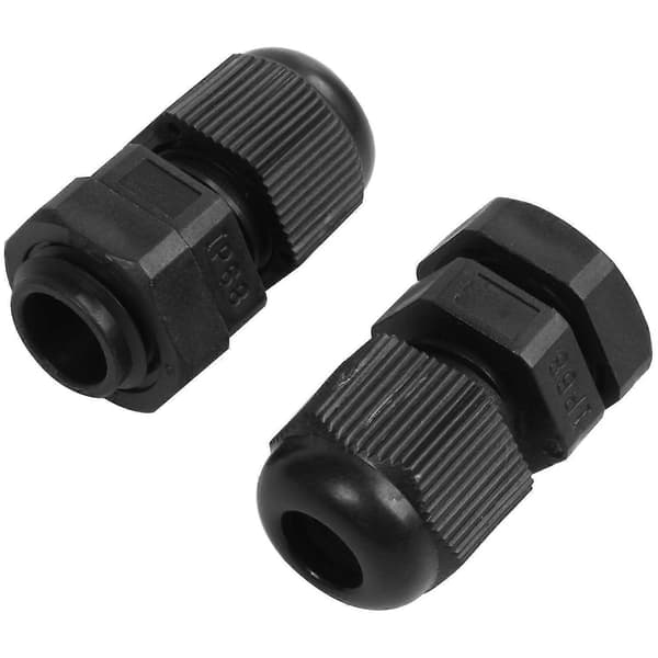 Pg7 Sort Nylon Vandtæt Trækaflastning, Ledningsgreb, Kabelmuffe 3,5-6 Mm 50 stk