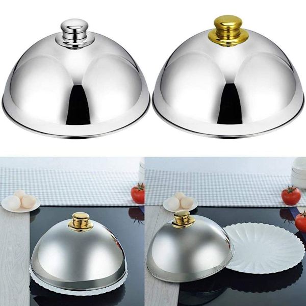 Rostfritt stål Cloche matskydd kupol serveringsfat tallrik matsal middag för hem kök restaurang café