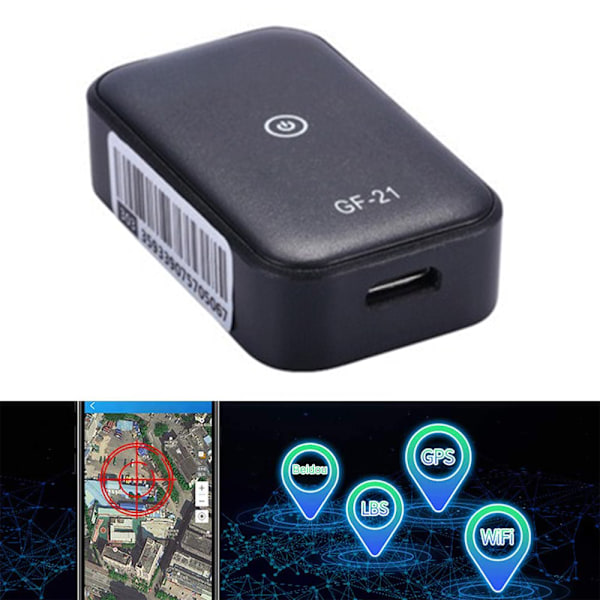 GF-21 GPS-lokaliseringsenhet, stöldskydd, magnetisk, minispårningsenhet, GSM, GPRS, realtidsspårning, stöldskydd för äldre och barn