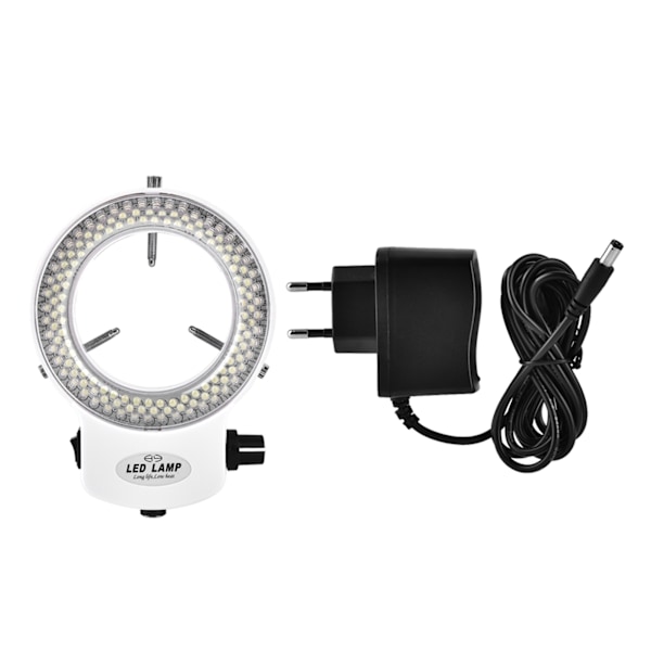 Mikroskooppikamera 144 LED-helmen valonlähde Kirkkaus säädettävissä Rengaslamppu EU-pistoke 110-220V (Valkoinen)