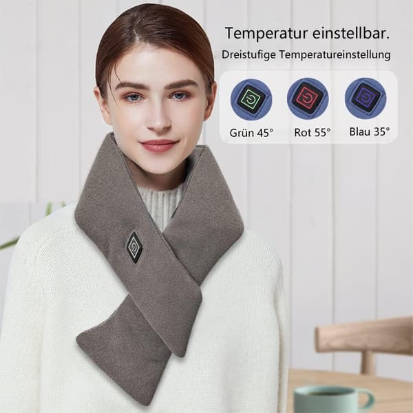 USB-lämmitettävä huivi päähän, 80 cm, harmaa