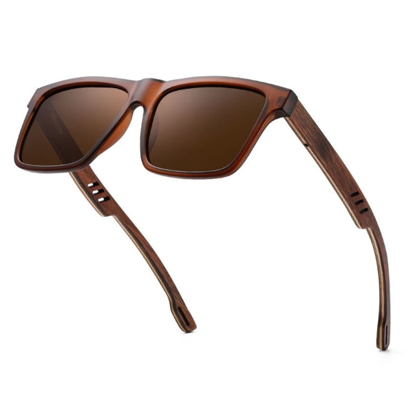 Wooden polarized sunglasses casual fashion square glasses, made