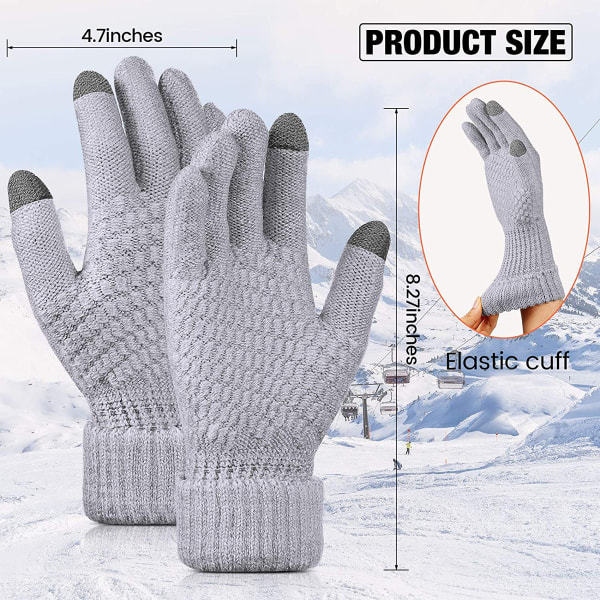 4 Pairs Women's Winter Touch Screen Gloves Warm Fleece Lined