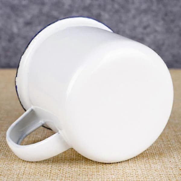 Mångsidig vattenmugg i retrostil, emaljerad, praktisk mugg med halkfri bas för hemmet Light green 6 cm