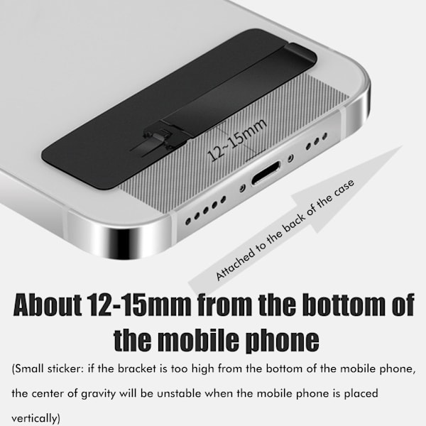 Telefon Kickstand Bærbar Foldbar Ultra Tynd Metal Mobiltelefonholder Vertikal og Horisontal Stativ