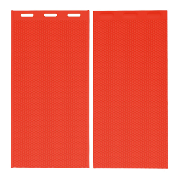 2 stk. 5,4 mm Bivoksgrundplader Presse Prægemaskine Manuel Silikon Bivoksform DIY Biavl Værktøj 41,3x20,5CM Rød