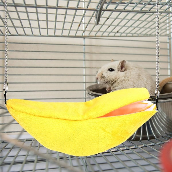Bananformad hängmatta för hamster, husdjur, varm hängmatta, bur