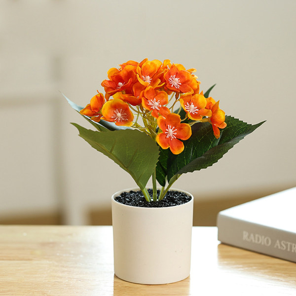 Simuleret hortensia bonsai silkeblomst simulation grøn plante