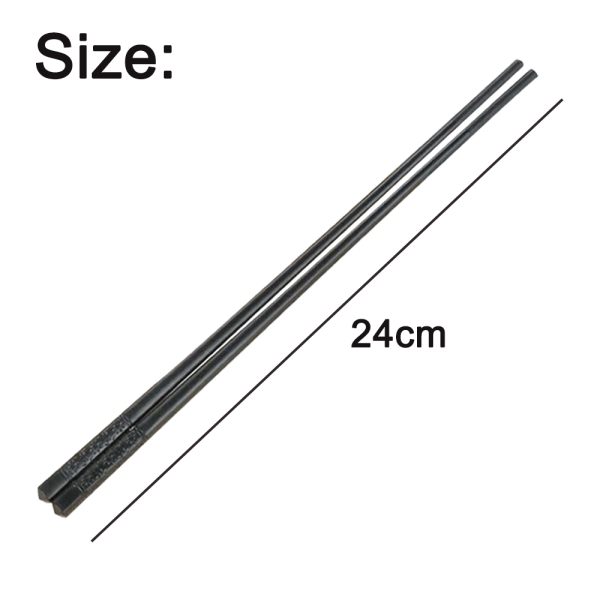 10 par med gjenbrukbare spisepinner i glassfiber, oppvaskmaskinsikker, 24 cm, for sushi, nudler og asiatisk mat