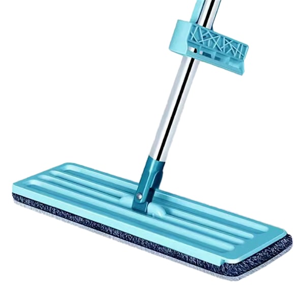 Lattia Mop Kuiva Märkä Kaksoiskäyttöinen Mikrokuitu Vapaa Käsinpesu Tasainen Puhdistus Laatta Mop Kotikäyttöön Sininen Mop, 1 Kpl Pyyhkeitä