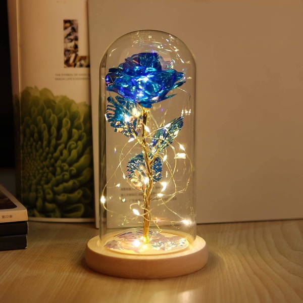 Beauty and The Beast Rose Enchanted Flower med LED-ljus i
