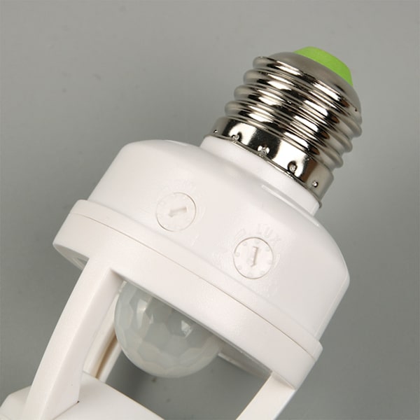 100‑240V E27 Sensorlys Sokkel 10‑300 Sekunders Forsinkelsestid 6m Sensing Distance IR Bevægelsesaktiveret Lampe Pæreholder Adapter