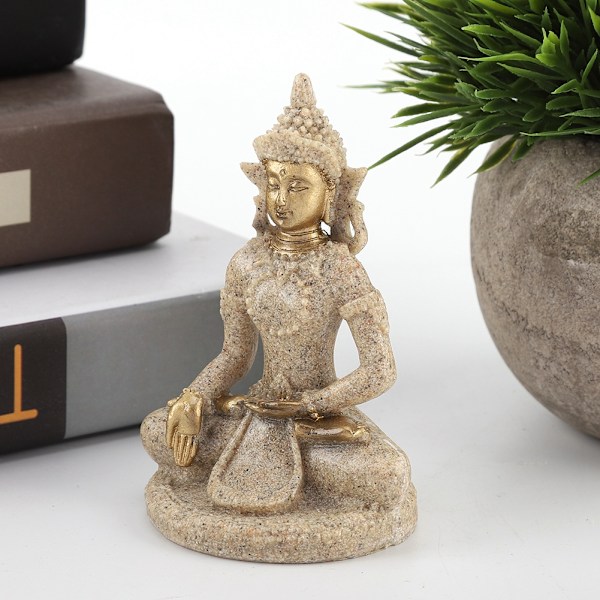 Gudomlig Närvaro, Mini Buddha-staty i Sandsten, Livfullt Hantverk, Förbättra Ditt Meditationsutrymme Med Positiv Energi Och Utsökt Konstnärlighet,