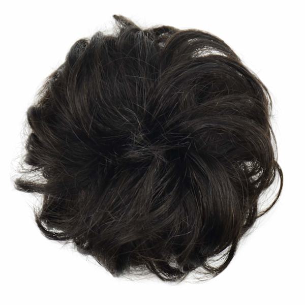 100% Menneskehår Bun Forlengelse, Messy Bun Hårstykke Krøllete Hår S
