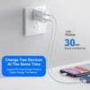 25W Strömadapter Laddare Snabbladdare Strömförsörjning USB-C Typ-C QC 3.0 Vit