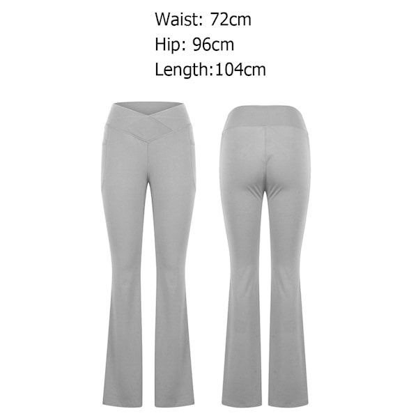 Cross-midja yoga byxor för kvinnor i bootcut-stil, icke-genomskinliga