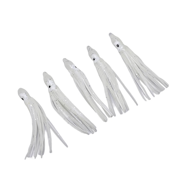 5 Set Självlysande Bläckfisk Fiskekrokar Beten Fiskeredskap för Sötvatten Saltvatten 16#