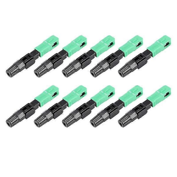 10 stk. / Fiberoptisk stik Indlejret Single Mode Komponent Fiberoptisk Hurtigstik - sort + Grå