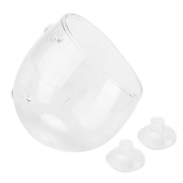 Akvarium Plante Kop Mini Glas Planteavl Landskabspot med 2 Sugkopper til Fiskekum Plante