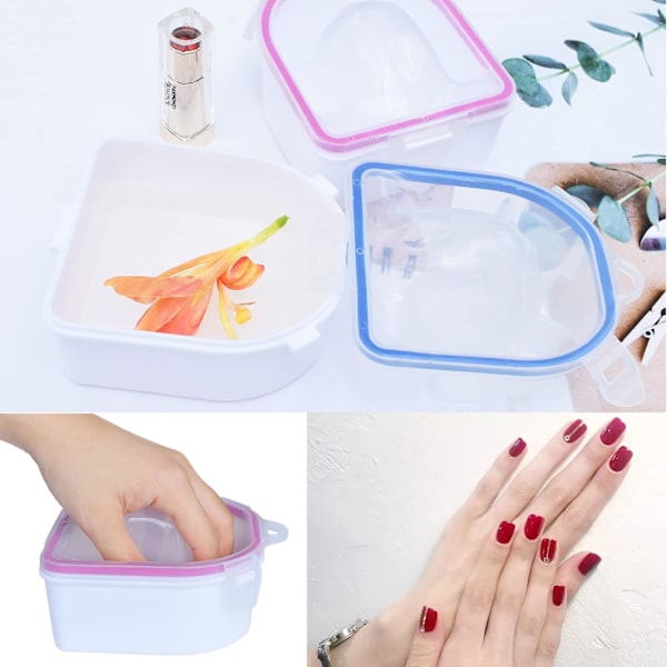 Blötläggningsskål, acetonbeständig dubbellagersdesign för snabb nagelborttagning med varm aceton, återanvändbar, robust, lätt att rengöra, kladdfri, portabel för professionellt bruk