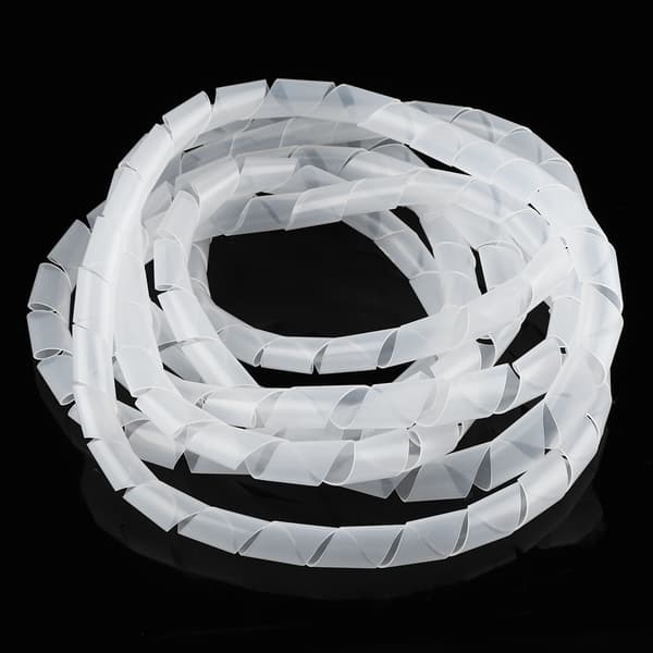 Flexibel spiralsladdskydd kabelbindare organizer hemkontor sladdhantering (Vit, 16mm)