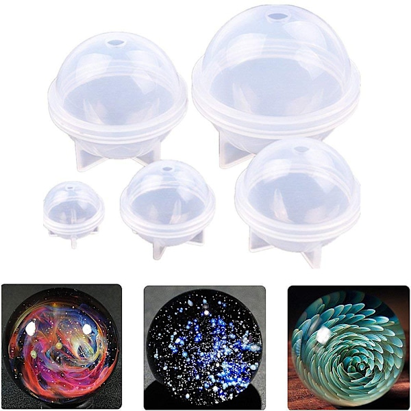 Silikonform, värmebeständigt set om 5 inklusive 0,8\", 1,2\", 1,6\", 2\", 2,4\" för DIY-hantverk, värdefulla ögonblick av heminredning och blomsterbevarande