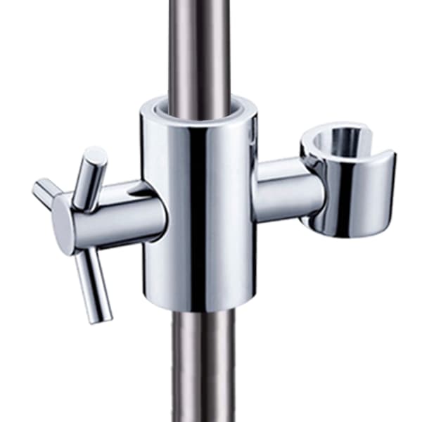 Hånddusjbrakett erstatning for skyve stang, høyde og vinkel justerbar. Dusjhodebrakett laget av solid messing, sølv 24mm / 25mm