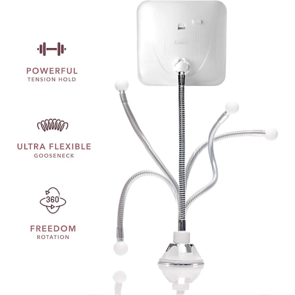 Flexibelt förstorande spegel med LED-ljus, 5x förstoring, stark sugkopp - smink spegel belyst smink spegel(Mira +)