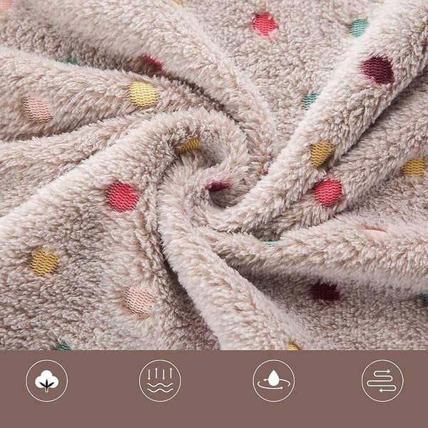 Prickig blommig husdjursfilt---Rosa prickar+Ljus curry prickar+Beige prickar--52*76cm