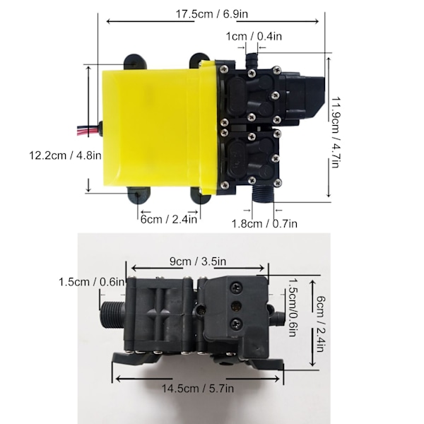 12V 120W 8L Membranpumpe med Kobberforbindelse Automatisk Vandindsprøjtningspumpe