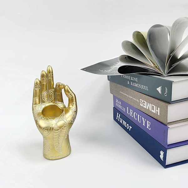 Buddha-yogaljusstake, Mudra-hand-bordsskiva, Tealight-hållare