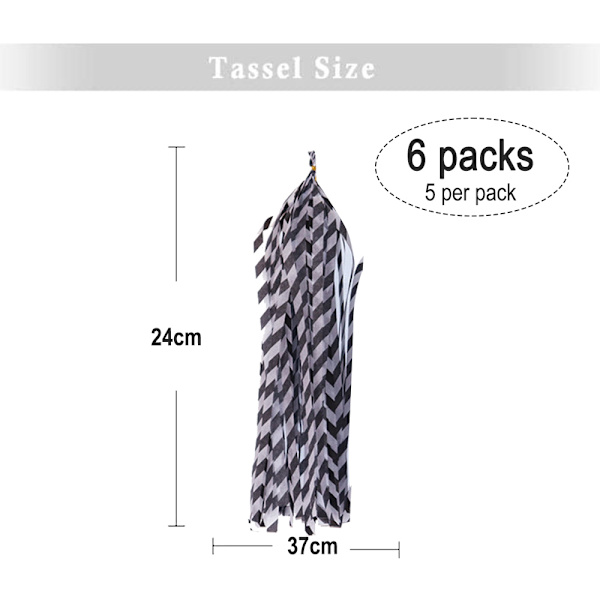 30 kpl Paper Tassels -riipuksia, DIY-riipusnauha, raidallinen paperi