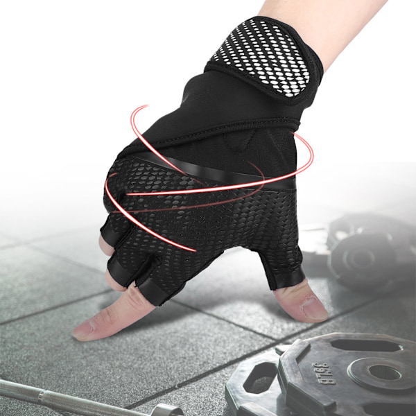 BOODUN Halvfinger Viktlyftning Gym Fitness Handskar Cykel Mesh Cykelhandskar (#02)
