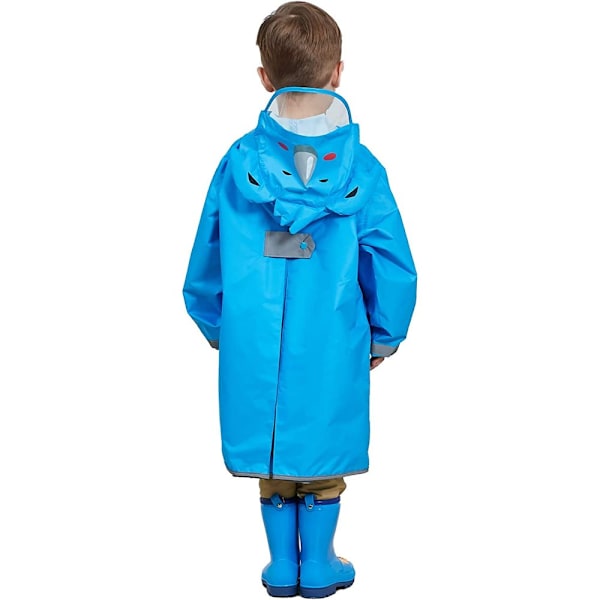 Regnjakke Regnponcho Unisex Vandtæt Børne Regnjakke Blå