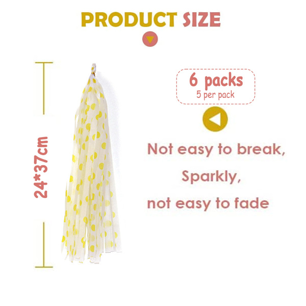 30 kpl Paper Tassel Banner - Piste Tassel Garland