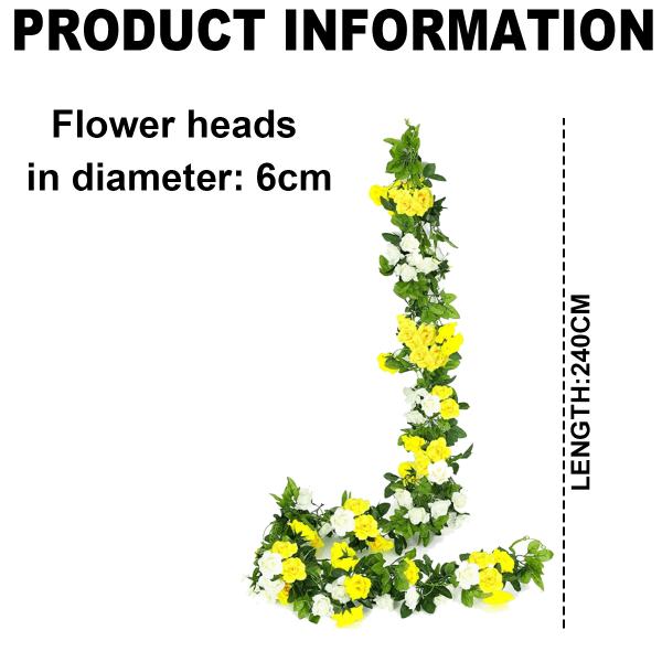 2 stk. Blomstkrans Kunstig Rosekrans, Kunstig Blomst