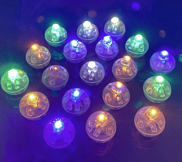 50 stk., mini LED-lys, balloner, hvide LED-ballonlamper, w