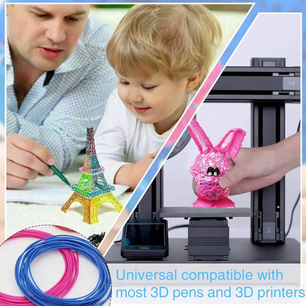 AUBECO 30 färger 3D-utskriftspenna PCL-filamentpåfyllningar, 1,75 mm PC