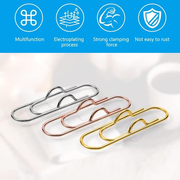 6 stk Gullmetall Penneklips, Rustfritt Penneklips, Metall Penneholder P