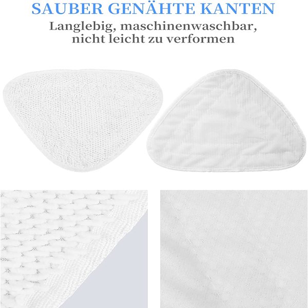 Ersättningspads för Vileda Ångmopp, Tvättbara Återanvändbara Mikrofiber Ångmopp Pads, Slitstarka Mjuka för Olika Golv, Effektiv Rengöring, Stark Vattenabsorption