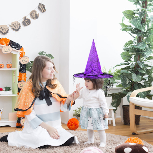 Halloween Hat Party Dance Hexe Net Dekorative Props Spids Hjørne Troldmand Hexe Hat