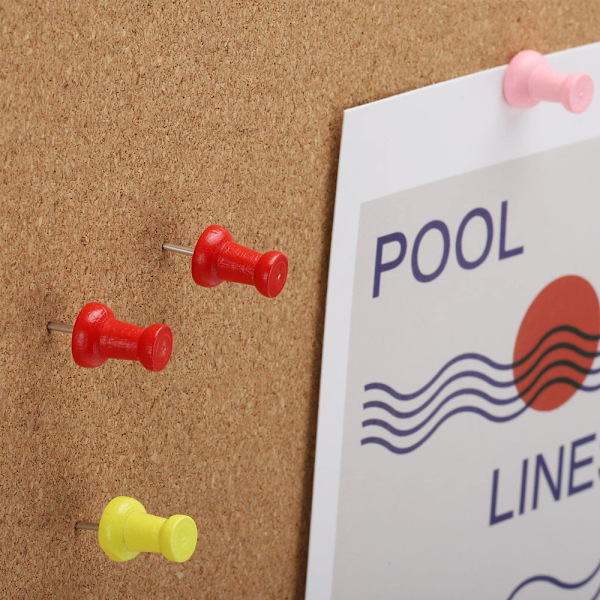 Trä Push Pins Trä Tum Tacks för Anslagstavla Hantverk