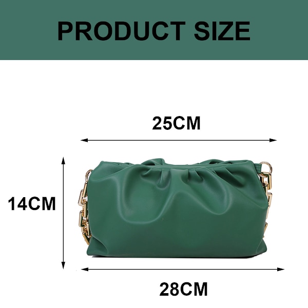 Naisten Ketjukassi Pilvi Muotoinen Dumpling-Clutch-Lompakko Pliseerattu Olkalaukku Ketjukassi
