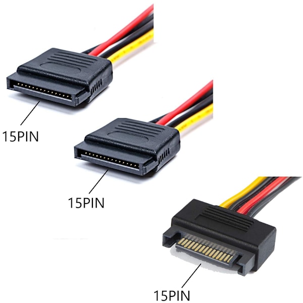 15-nastainen virtajohto, Cable Creation SATA 15-nastainen uros 3x15-nastaiseen naarasvirranjakajakaapeliadapteri
