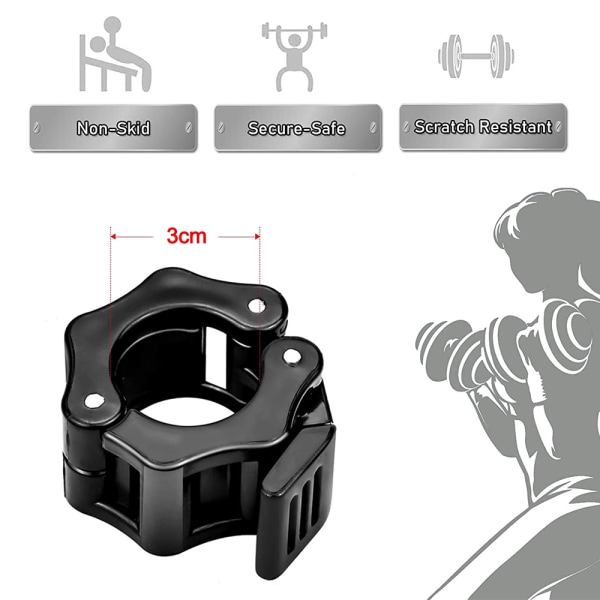 2 st Gym Barbell-klämmor Snabbkoppling Barbell-krageklämmor för