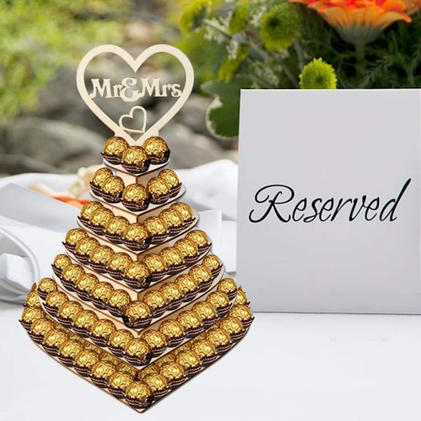 Rocher Ferrero Hjerte Display Stativ Midtstykke Perfekt til Par