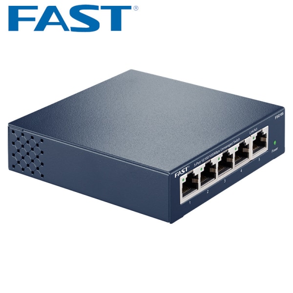 Ethernet-switch ， Gigabit 5 RJ45 metallportar 10/100/1000