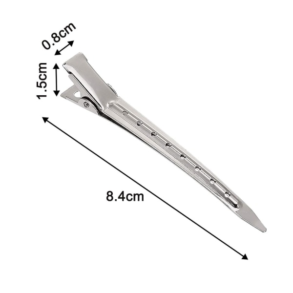 24 st hårklämmor i metall, krokodilklämmor i stål