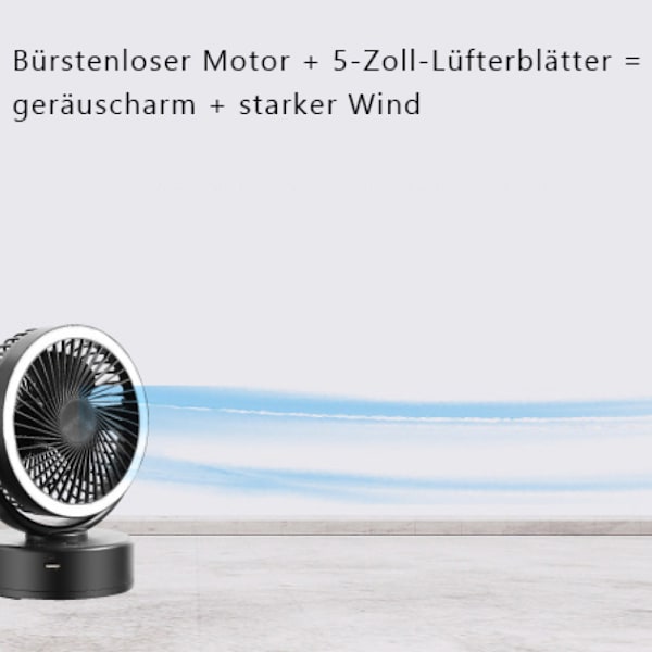 Batteridriven fläkt med 360° rotation, din perfekta följeslagare för utomhusäventyr och nödkraft
